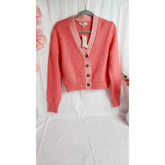 Philosophy Sweaters - NEW Philosophy Coral and Light Pink Cardigan Size L